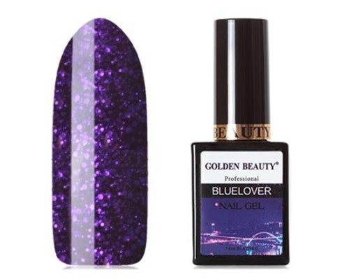 Гель-лак Bluesky Golden Beauty Bluelover №10 (Ярко-фиолетовый с синими и лиловыми блестками)