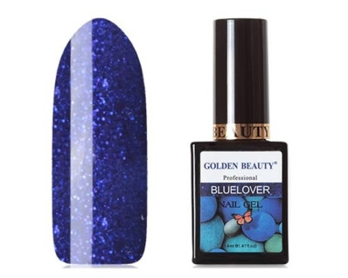 Гель-лак Bluesky Golden Beauty Bluelover №11 (Яркий синий с синими блестками и сиреневыми микроблестками)
