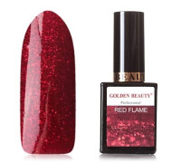 Гель-лак Golden Beauty Red Flame №01 Красный с микроблестками