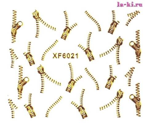Наклейки для дизайна ногтей XF6021 (Молнии)