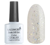 Гель-лак Lacomchir NC 111 Прозрачный с серебряными и голографическими блестками