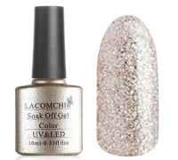 Гель-лак Lacomchir NC 113 (Серебряные и розовые блестки)