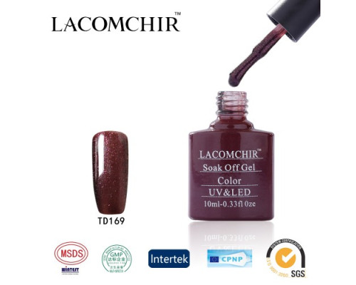 Гель-лак Lacomchir TD 169 (Темно-бордовый с блестками)