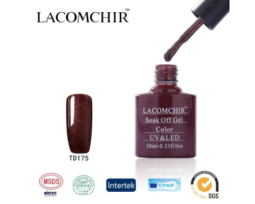 Гель-лак Lacomchir TD 175 (Рубиновый с блестками)