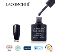 Гель-лак Lacomchir TD 176 (Сине-черный с блестками)