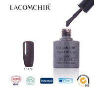 Гель-лак Lacomchir TD 177 (Коричнево-лиловый с блестками)