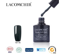 Гель-лак Lacomchir TD 178 Серо-зеленый с блестками