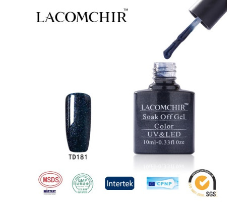 Гель-лак Lacomchir TD 181 (Темно-синий с блестками)