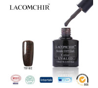 Гель-лак Lacomchir TD 182 (Серо-коричневый с блестками)