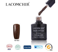 Гель-лак Lacomchir TD 183 Красно-коричневый с блестками