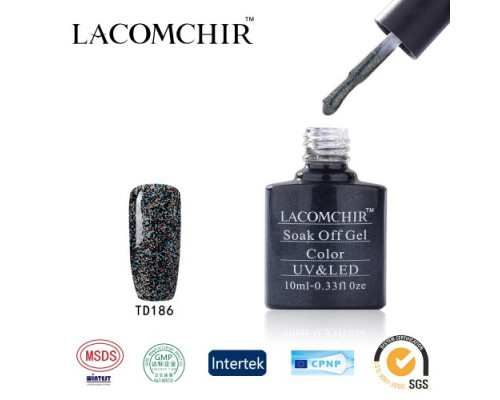 Гель-лак Lacomchir TD 186 (Прозрачный с блестками)