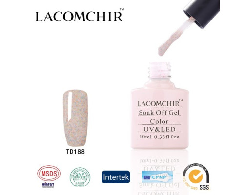 Гель-лак Lacomchir TD 188 (Бледно-розовый с глиттером)