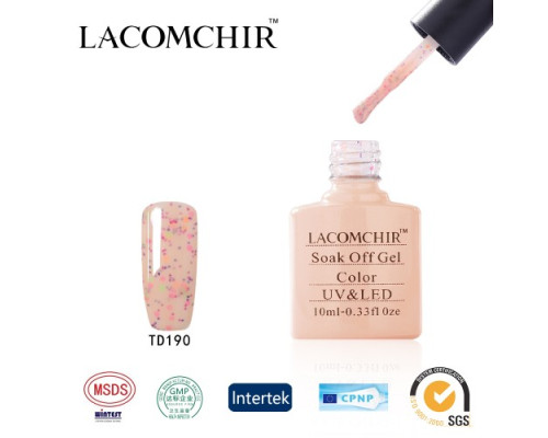 Гель-лак Lacomchir TD 190 (Нежно-розовый с глиттером)