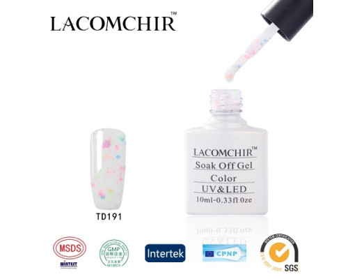 Гель-лак Lacomchir TD 191 (Белый с глиттером)