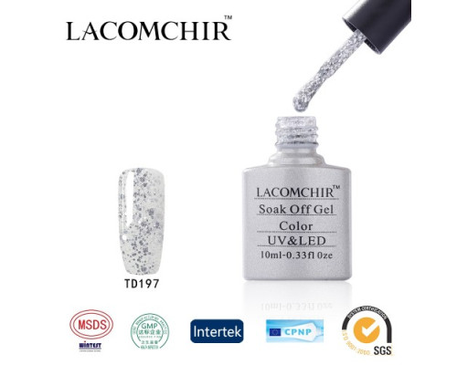 Гель-лак Lacomchir TD 197 (Белый с глиттером)