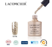 Гель-лак Lacomchir TD 198 (Прозрачный с глиттером)