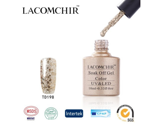 Гель-лак Lacomchir TD 198 (Прозрачный с глиттером)