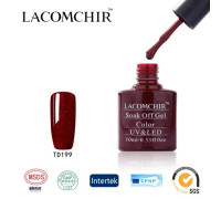 Гель-лак Lacomchir TD 199 (Бордовый с блестками)