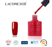 Гель-лак Lacomchir TD 200 Красно-бордовый с блестками