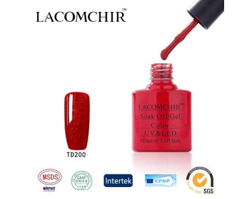 Гель-лак Lacomchir TD 200 (Красно-бордовый с блестками)